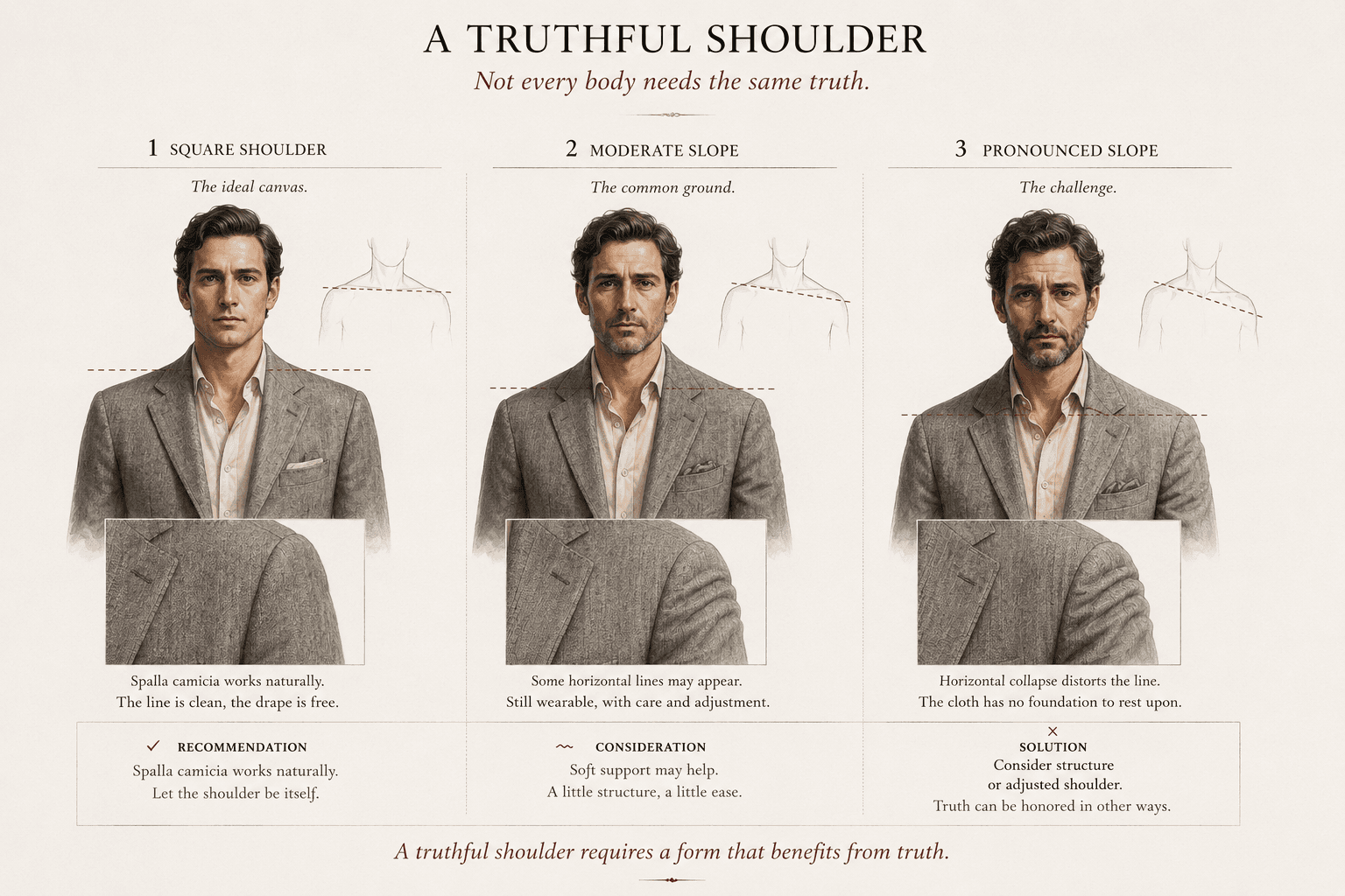 Three shoulder slope illustrations