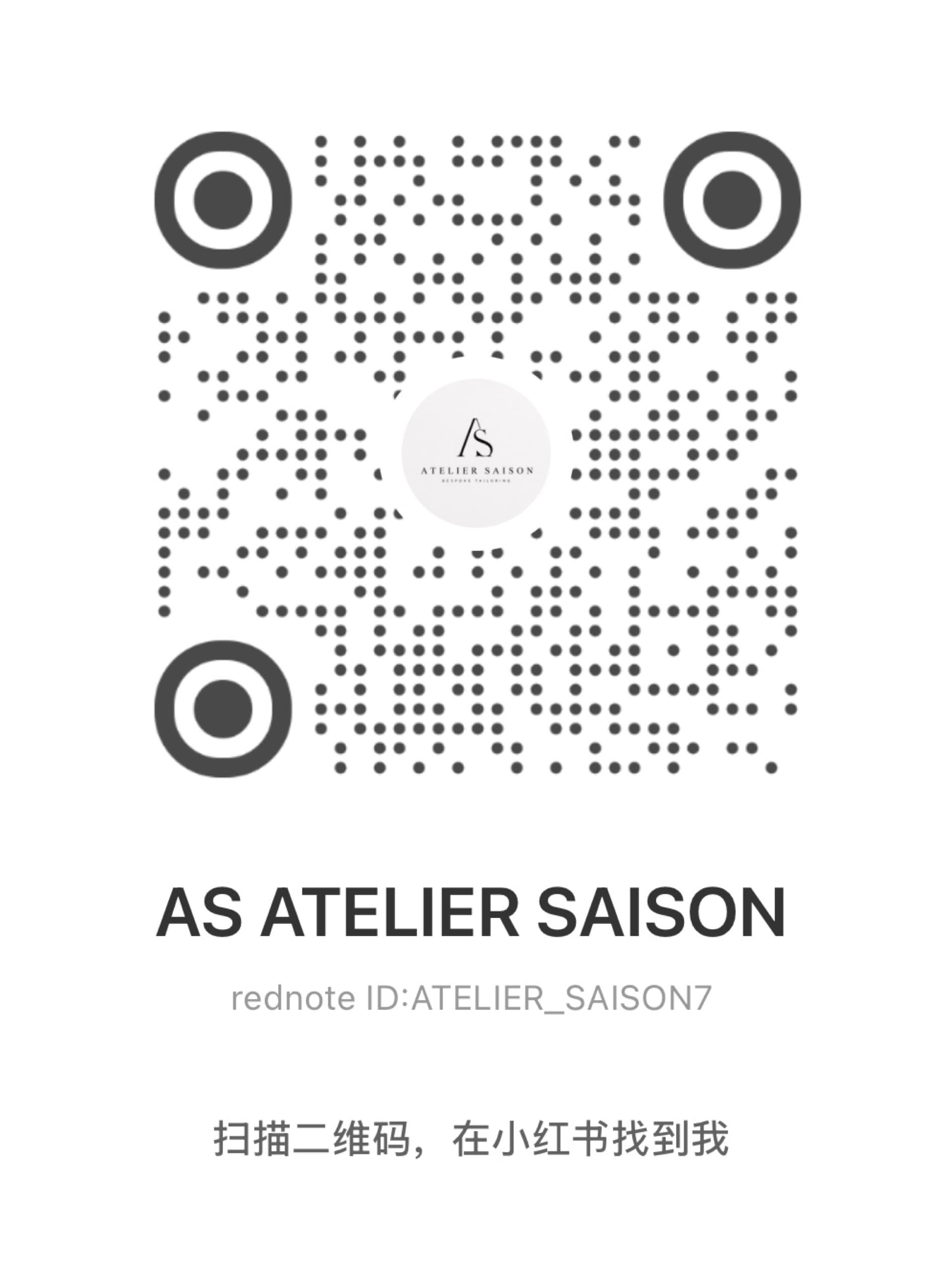 AS Atelier Saison RedNote QR code