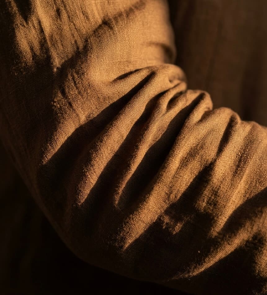 Abstract close-up of linen wrinkle topography